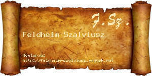 Feldheim Szalviusz névjegykártya